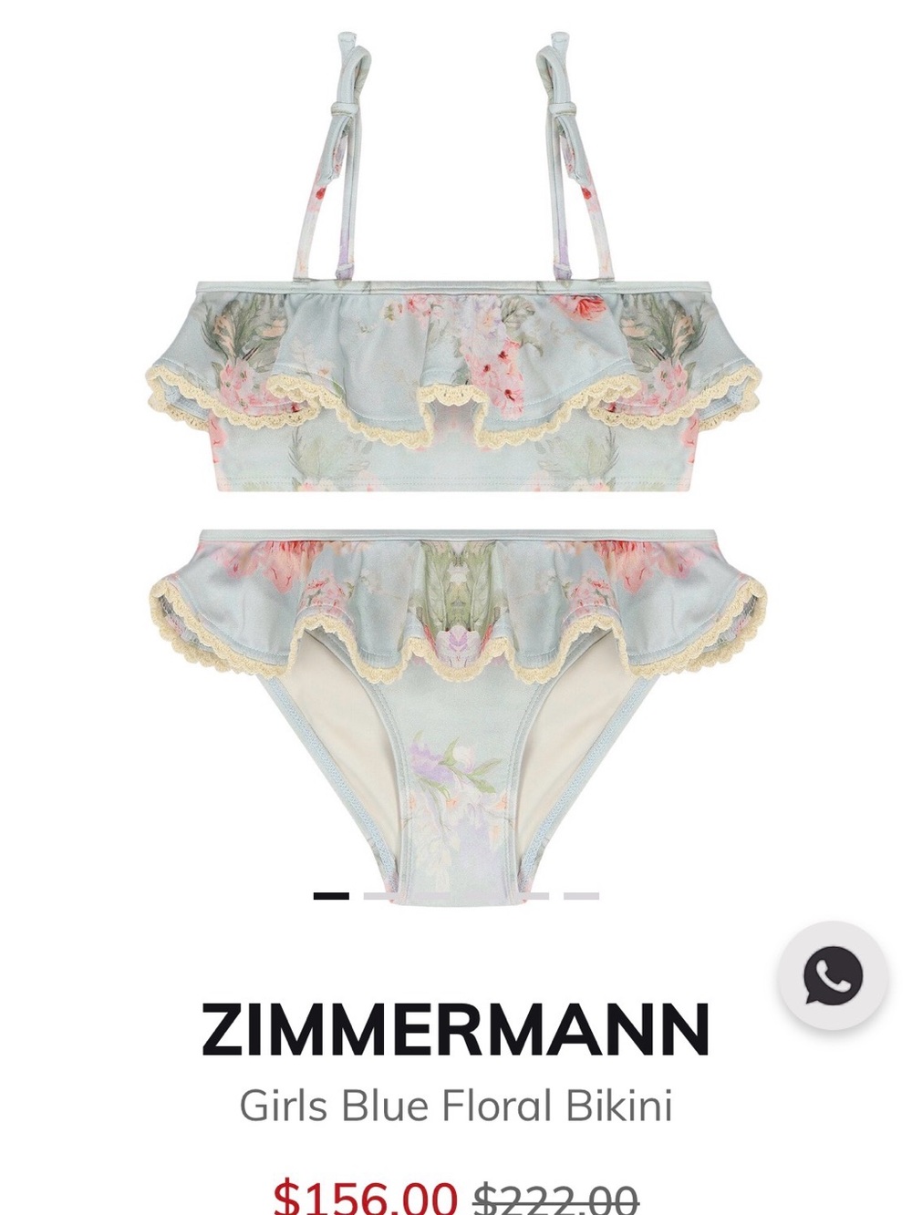 Zimmermann Blue Floral Ruffle Bikini Set. Adorable